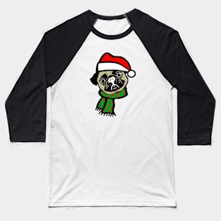 christmas pug Santa Baseball T-Shirt